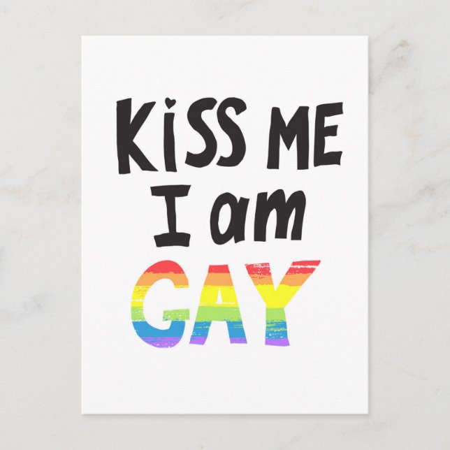Cartão Postal Kiss Me I Am Gay (Frente)