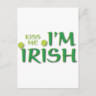 Cartão Postal Kiss Me Im Irish