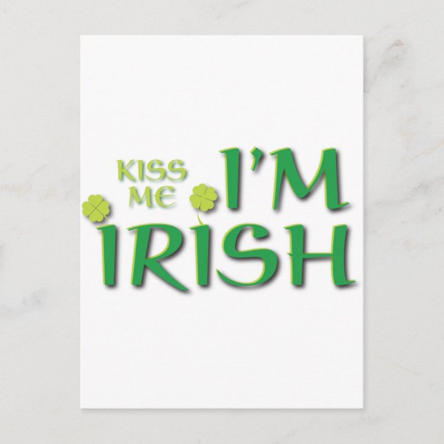 Cartão Postal Kiss Me Im Irish (Frente)