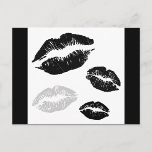 Cartão Postal kisses-blackwhitegrey