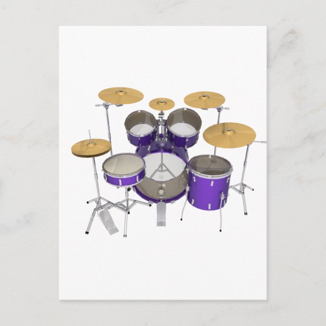 Cartão Postal Kit do tambor roxo: (Frente)