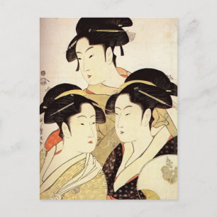 Cartão Postal Kitagawa Utamaro: Três Beleza do Dia Atual