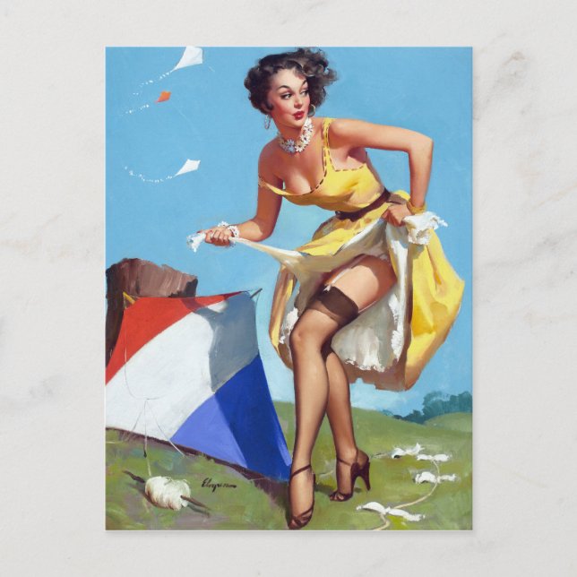 Cartão Postal Kite Pin Up (Frente)