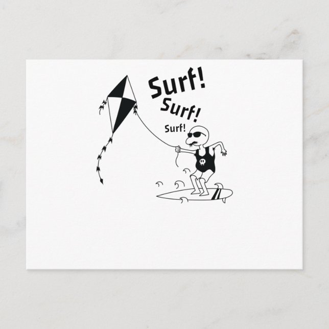 Cartão Postal Kite Surfing im Wind (Frente)