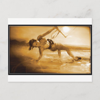 Cartão Postal Kiteboard Girl