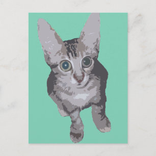 Cartão Postal Kitten Big Eyes Pop Art