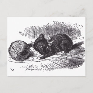 Cartão Postal Kitten Preto