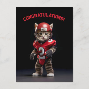Cartão Postal Kitten Touchdown