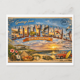 Cartão Postal Kitty Hawk North Carolina Classic