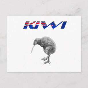 Cartão Postal Kiwi Bird, os presentes do logotipo da bandeira da