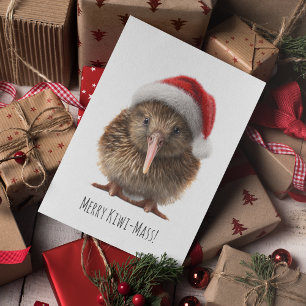 Cartão Postal Kiwi de Natal bonito, personalizado
