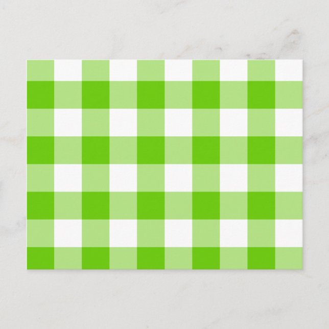 Cartão Postal Kiwi Green Gingham (Frente)