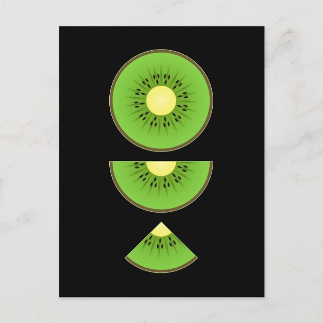 Cartão Postal Kiwi Kawaii Fruta Fofa (Frente)