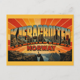 Cartão Postal Kjeragbolten Noruega Pedra Icônica