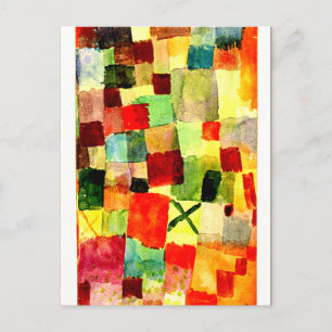 Cartão Postal Klee - Aquarela com Cruz Verde Escura