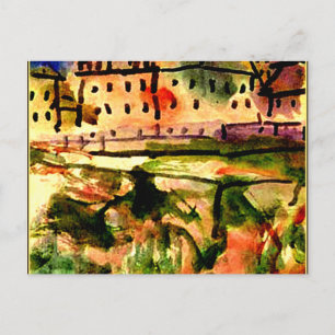 Cartão Postal Klee - Casas perto da distância do gravelo