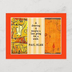 Cartão Postal Klee - Citação e Pinturas