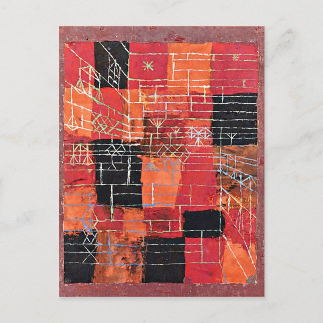 Cartão Postal Klee - Configuração, abstrato de arte, (Frente)