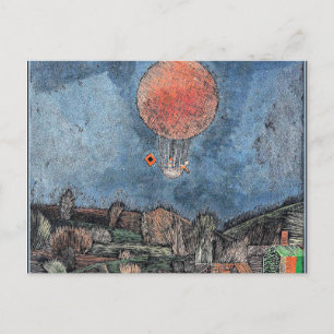 Cartão Postal Klee - Der Luftballoon, abstrato trabalho de arte