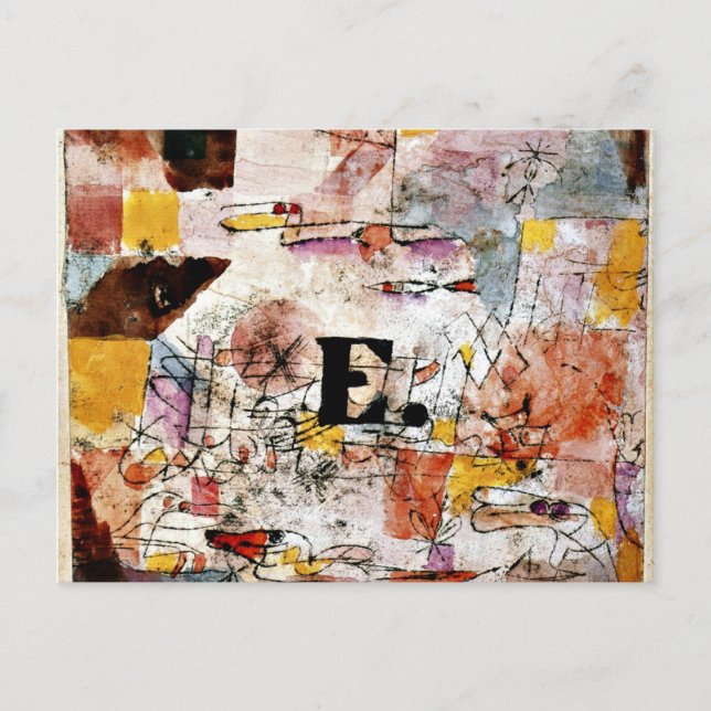 Cartão Postal Klee - Galinha d'água - Pintura de patos (Frente)