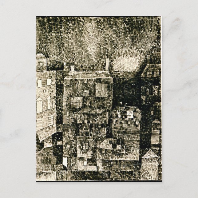 Cartão Postal Klee - Impressão Noturna de uma Cidade do Sul (Frente)