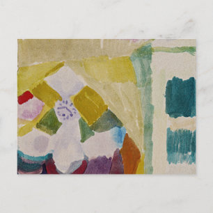 Cartão Postal Klee - Interior com Relógio, abstrato art,