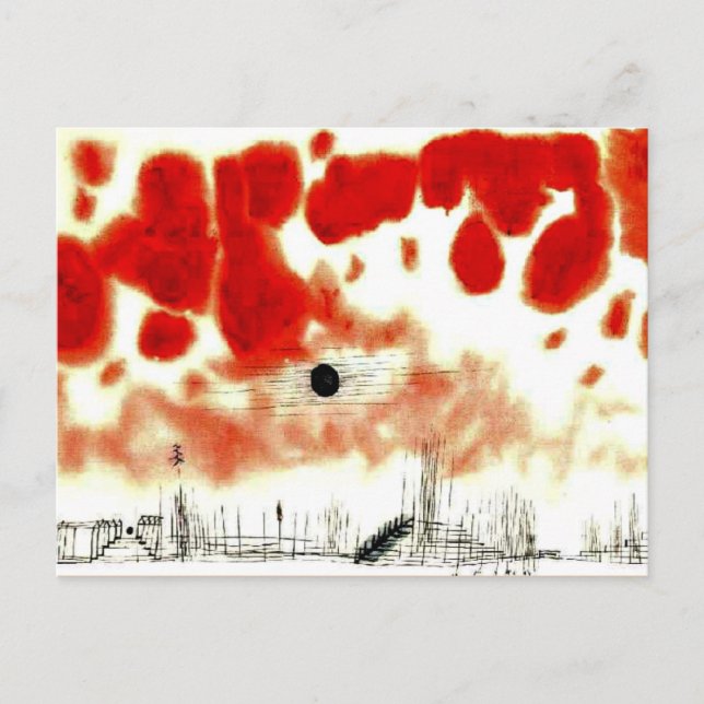 Cartão Postal Klee - Nuvens sobre Bor, (Frente)