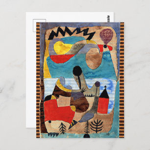 Cartão Postal Klee - Paisagem do Castelo com relâmpagos pretos