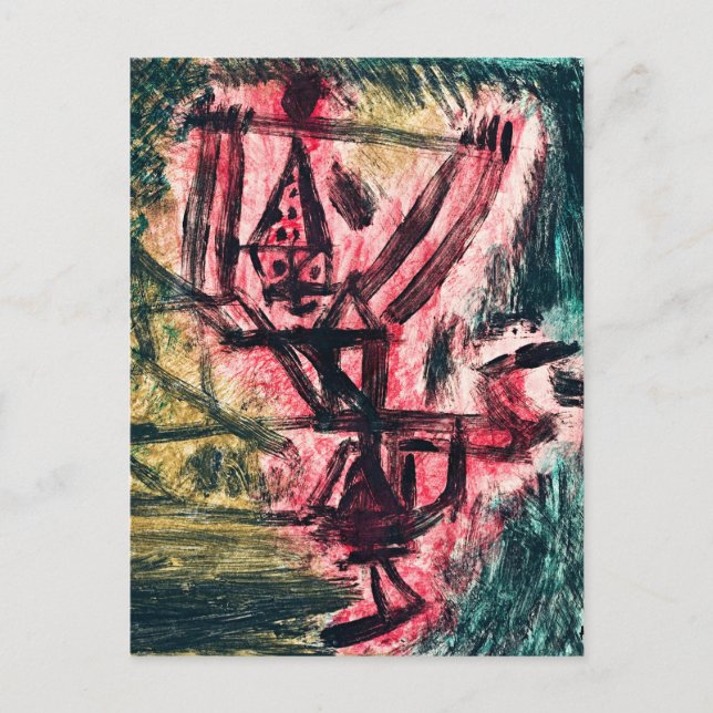 Cartão Postal Klee - Palhaço de Fogo (Frente)