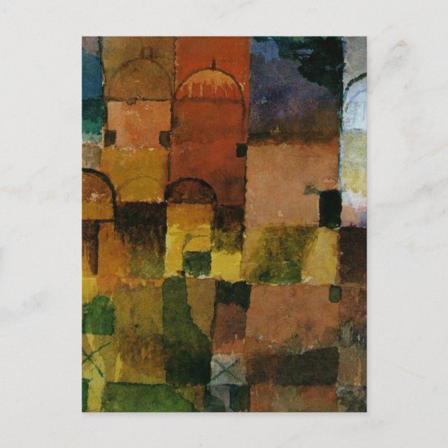 Cartão Postal Klee - Pintura dos Domínios Vermelho e Branco (Frente)