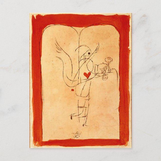 Cartão Postal Klee - Um Espírito Serve um Pequeno Café da Manhã (Frente)