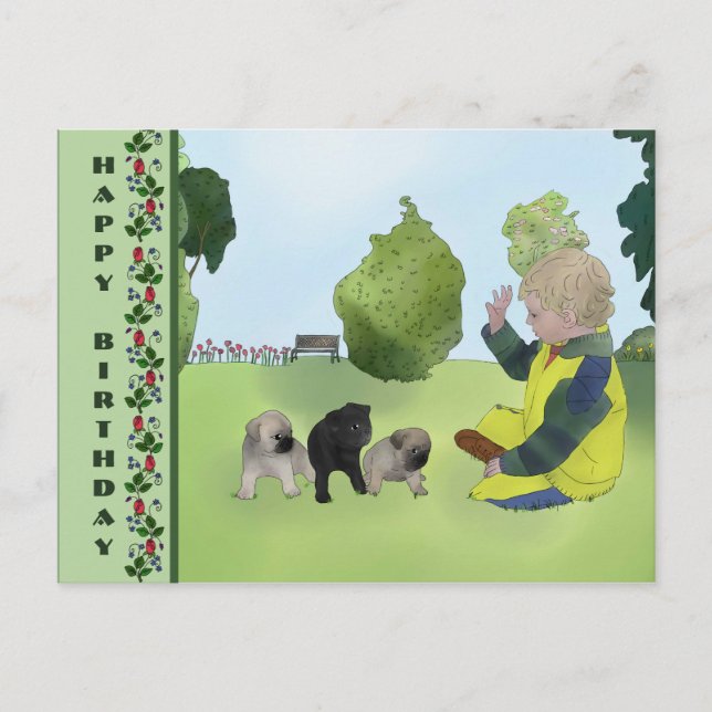 Cartão Postal Kleine Möpse (Frente)