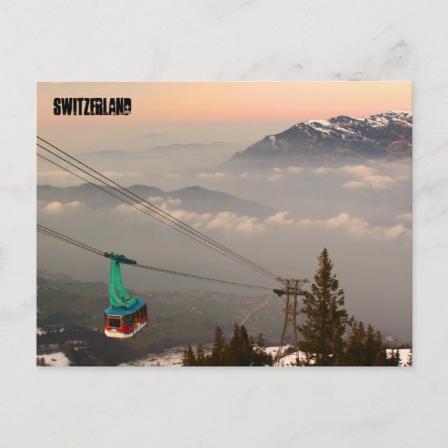 Cartão Postal Klewenalp Suiça Ski Resort Swiss Alp Sunset (Frente)