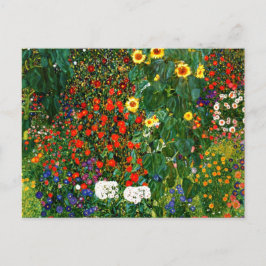 Cartão Postal Klimt - Jardim de Fazenda com Girassóis