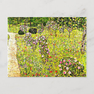 Cartão Postal Klimt - Jardim Fruta com Rosas, Gustav Klimt art