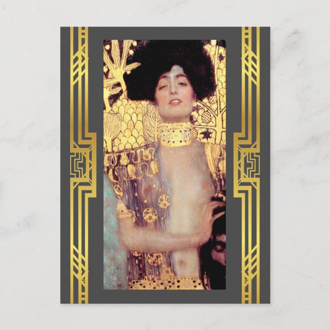 Cartão Postal Klimt Restoring Judith Holofernes Art Nouveau (Frente)