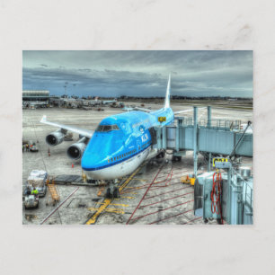 CARTÃO POSTAL KLM 747