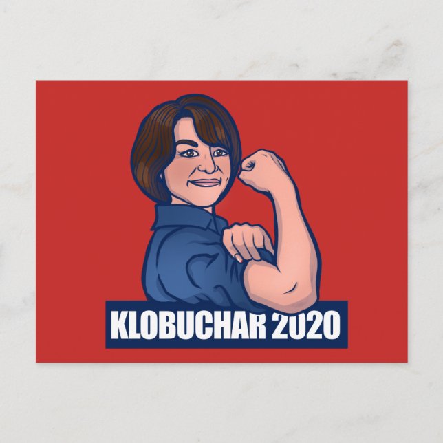 Cartão Postal Klobuchar 2020 Rosie O Riveter Parody Democrat (Frente)