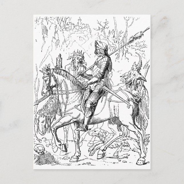 Cartão Postal Knight Death & the Devil vintcut postcard (Frente)