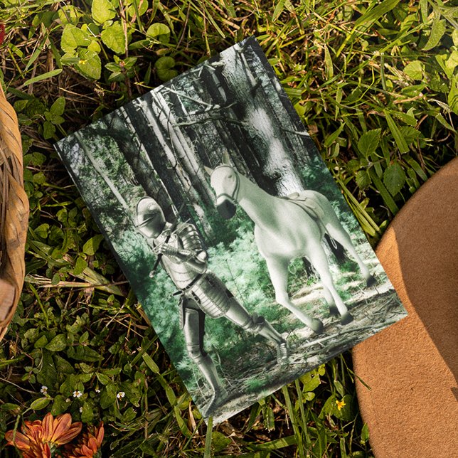 Cartão Postal Knight lidera seu cavalo (Criador carregado)