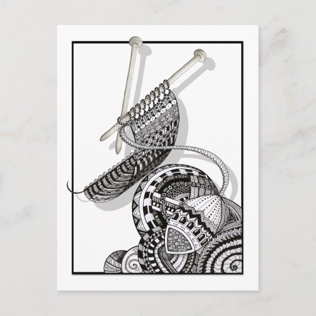 Cartão Postal Knit One Doodle Art (Frente)