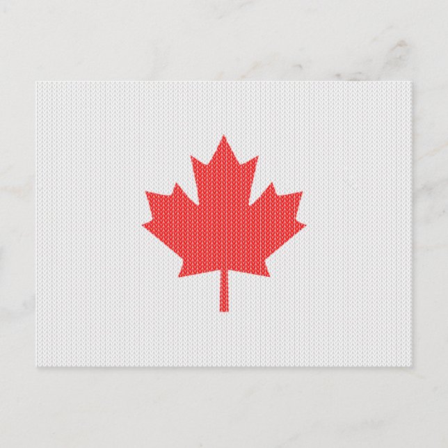 Cartão Postal Knit Style Maple Leaf Knitting Motif (Frente)