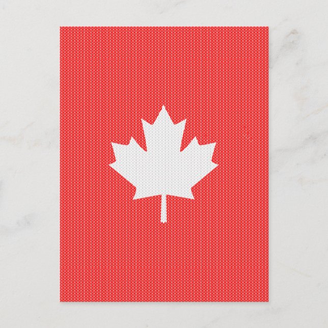 Cartão Postal Knit Style Maple Leaf Knitting Motif (Frente)
