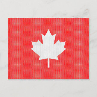 Cartão Postal Knit Style Maple Leaf Knitting Motif