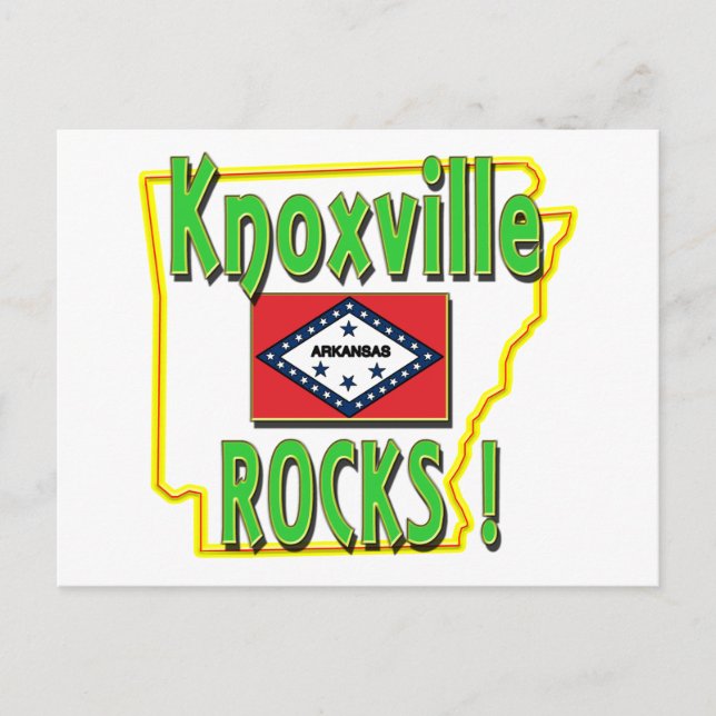 Cartão Postal Knoxville Rocks! (verde) (Frente)