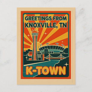Cartão Postal Knoxville TN K-Town Retrô Caprichoso