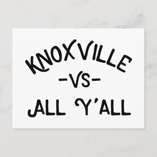 Cartão Postal Knoxville VS All Yall, Tennessee (Frente)