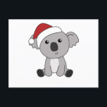 Cartão Postal Koala Christmas Snow Winter Animais Koalas<br><div class="desc">O Koala para o Natal com luzes de fadas. Animais engraçados com presentes e neve até as férias. Também é engraçado para o Natal em julho. Os coalas são animais doces e perfeitos para o Natal.</div>