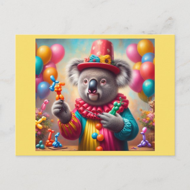 Cartão Postal Koala Clown (Frente)
