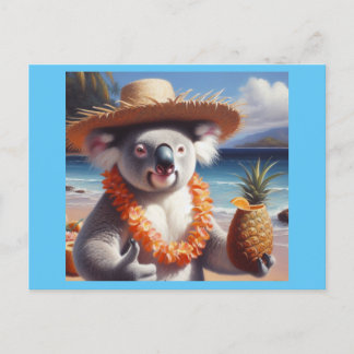Cartão Postal Koala Luau